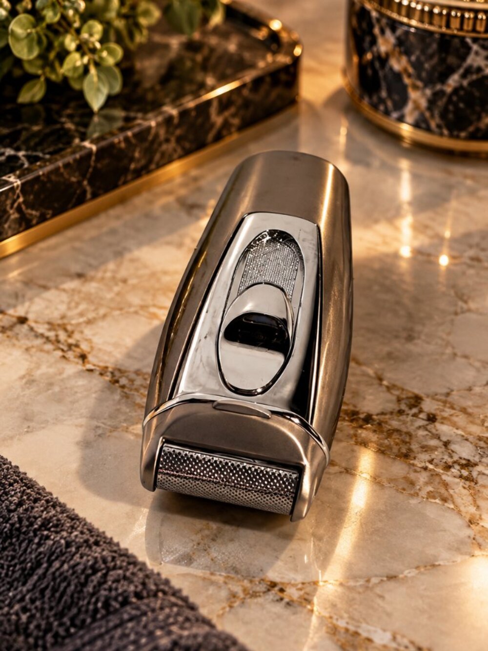 Compact Electric Foil Shaver / Travel Razor – Metallic Grey